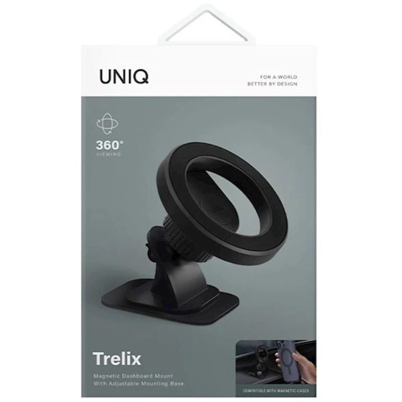 Автомобильный держатель Uniq Trelix Car magnetic dashboard Black
