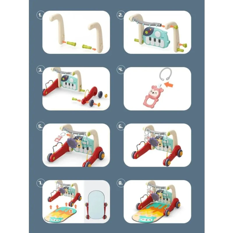 Центр детской активности Huanger Baby1234-RAX 3-in-1, ходунки, музыкальный ковер и игровая панель Центр детской активности Huanger Baby1234-RAX 3-in-1, ходунки, музыкальный ковер и игровая панель