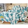 Комплект постельного белья YT-LL-008, односпальный, хлопок, белый/голубой Комплект постельного белья YT-LL-008, односпальный, хлопок, белый/голубой