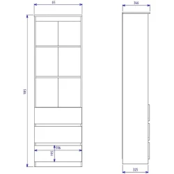 Шкаф книжный Ev Plus 12116004, ЛДСП, 65x32.5x185 см