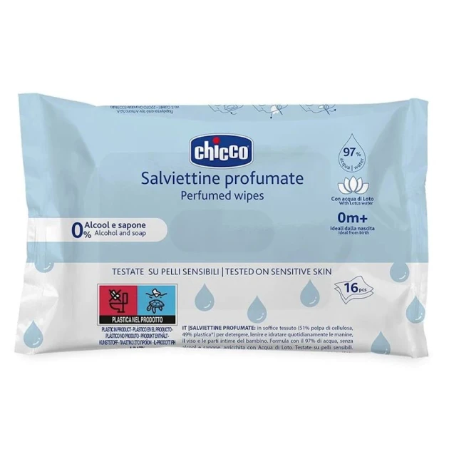 Детские влажные салфетки Chicco, 16 шт Детские влажные салфетки Chicco, 16 шт