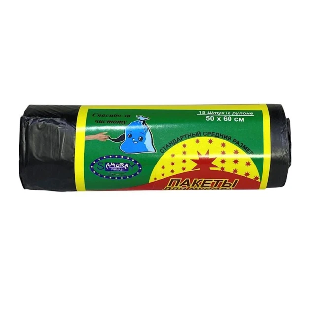 Zibil torbaları Samuray, 50x60 sm, 15 əd Zibil torbaları Samuray, 50x60 sm, 15 əd