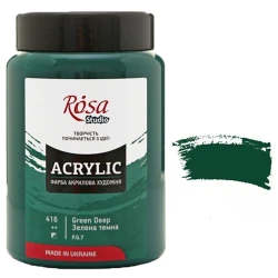 Акриловая краска Rosa Studio 416, темно-зеленая, 400 мл Акриловая краска Rosa Studio 416, темно-зеленая, 400 мл