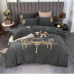 Yataq dəsti MiraNova CTS-439, mələfə 230х250 sm, yorğan üzü 200х220 sm, yastıq üzləri 50x70 sm, ikinəfərlik, velür, yaşıl