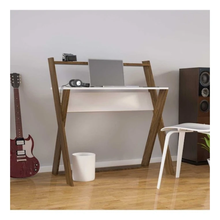 Kompüter masası Art_Komp_Masası 16, ağ/qəhvəyi, 75x140x60 sm