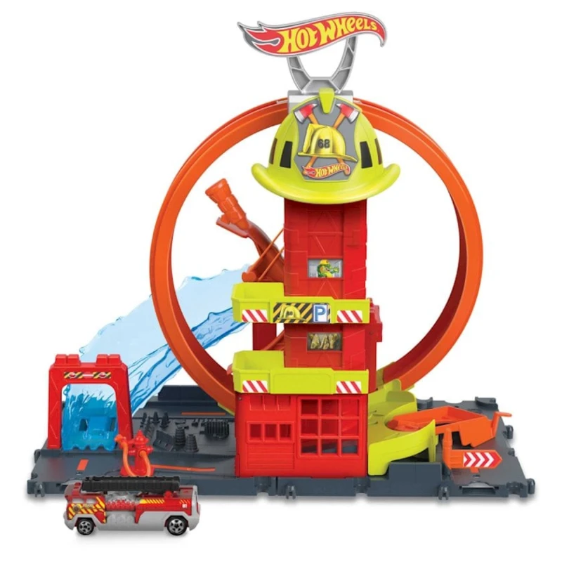 Oyun dəsti Hot Wheels Hot Wheels City Super Loop Fire Station, 4 yaşdan, rəngbərəng Oyun dəsti Hot Wheels Hot Wheels City Super Loop Fire Station, 4 yaşdan, rəngbərəng