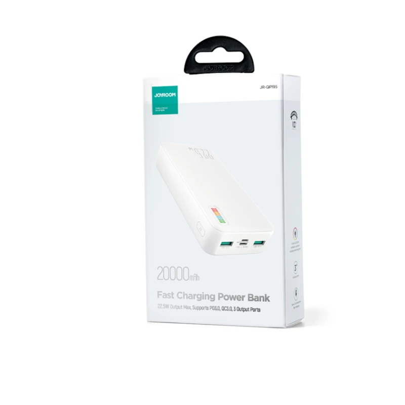 Внешний аккумулятор Joyroom QP195 20000mAh White Внешний аккумулятор Joyroom QP195 20000mAh White