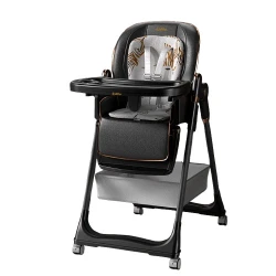 Стульчик для кормления Kidilo 004, черный, 4+ месяцев