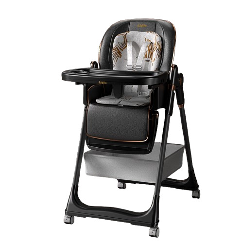 Стульчик для кормления Kidilo 004, черный, 4+ месяцев