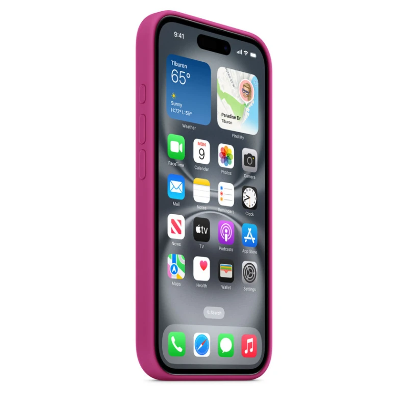 MagSafe ilə Silikon Case iPhone 16 Fuchsia