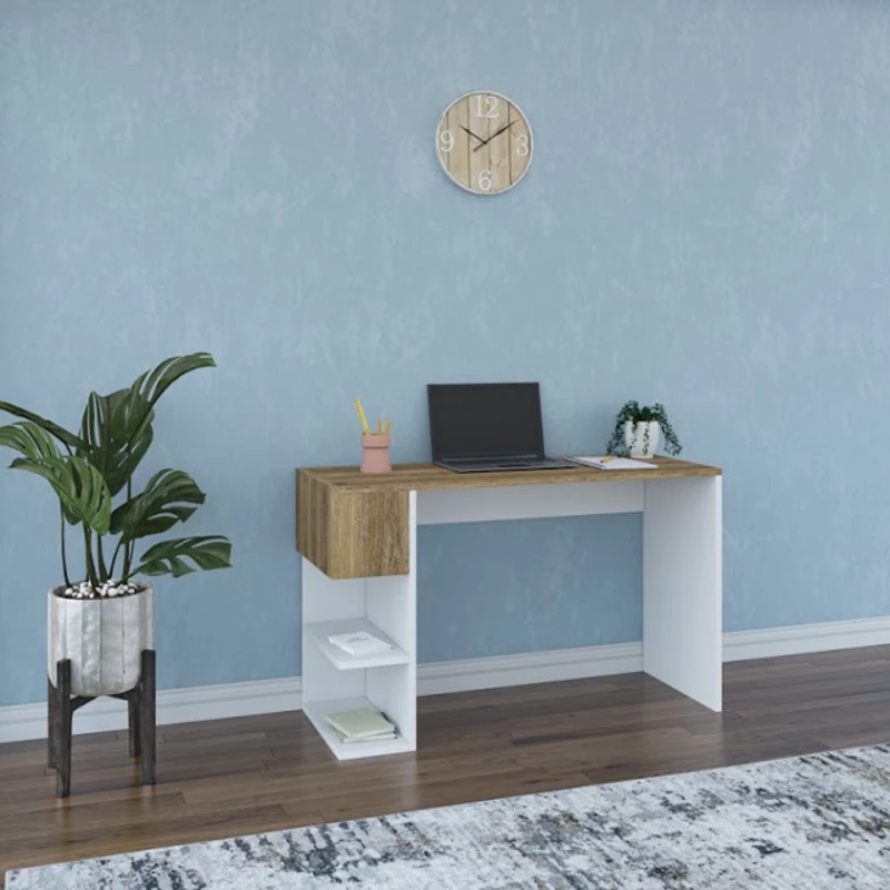 Kompüter masası Art Mebel House 127, ağ/qəhvəyi, 75x120x50 sm Kompüter masası Art Mebel House 127, ağ/qəhvəyi, 75x120x50 sm