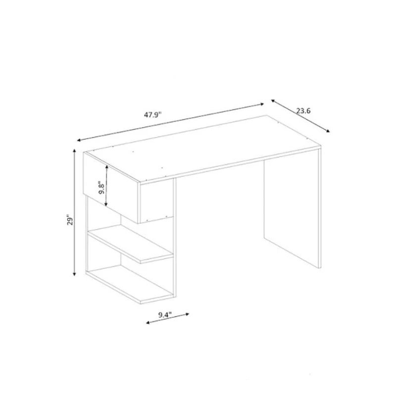 Kompüter masası Art Mebel House 127, ağ/qəhvəyi, 75x120x50 sm Kompüter masası Art Mebel House 127, ağ/qəhvəyi, 75x120x50 sm