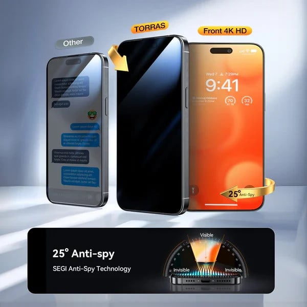 Qoruyucu şüşə Torras GlassGo Privacy Screen Protector Apple iPhone 16 Pro üçün Qoruyucu şüşə Torras GlassGo Privacy Screen Protector Apple iPhone 16 Pro üçün