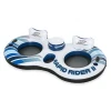 Надувной круг для двоих для плавания Bestway Hydro-Force Rapid Rider II, 251 x 132 см, ручной насос в подарок