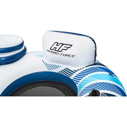 Надувной круг для двоих для плавания Bestway Hydro-Force Rapid Rider II, 251 x 132 см, ручной насос в подарок