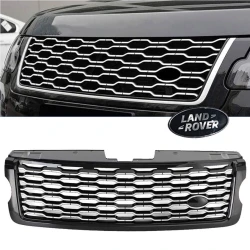 Решетка переднего бампера Range Rover Vogue 2013-2017 черная хромированная - avto576