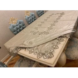 Скатерть MiraNova SF-430, велюр, коричневая, 180х270 см Скатерть MiraNova SF-430, велюр, коричневая, 180х270 см