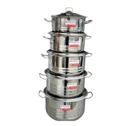 Набор кастрюль, нержавеющая сталь, серебристый, 10 предметов, 24/26/28/30/32 см Набор кастрюль, нержавеющая сталь, серебристый, 10 предметов, 24/26/28/30/32 см