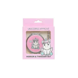 Подарочный набор для девочки Unicorns Approve (зеркальце + щипчики для бровей)