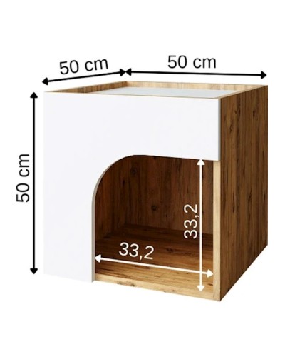 Tumba Ev Plus 12115648, LDSP, ağ, 50x50x50 sm
