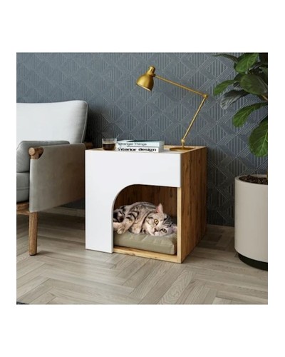 Tumba Ev Plus 12115648, LDSP, ağ, 50x50x50 sm