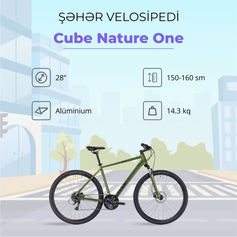 Şəhər velosipedi Cube Nature One 2TKR_3223, 28 Şəhər velosipedi Cube Nature One 2TKR_3223, 28