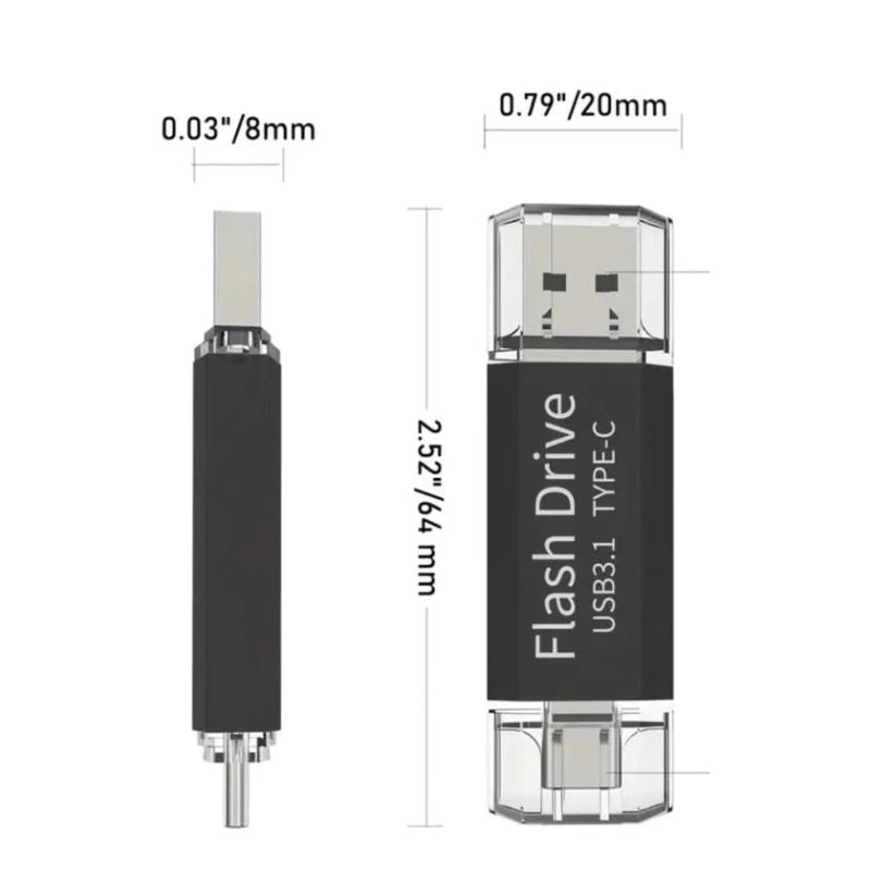 Флеш-карта LansTen USB3.1/TypeC 256 Gb