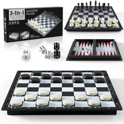 Шахматы + шашки + нарды 3 в 1 No.24160, пластик, белый/черный, 35x35 см Шахматы + шашки + нарды 3 в 1 No.24160, пластик, белый/черный, 35x35 см