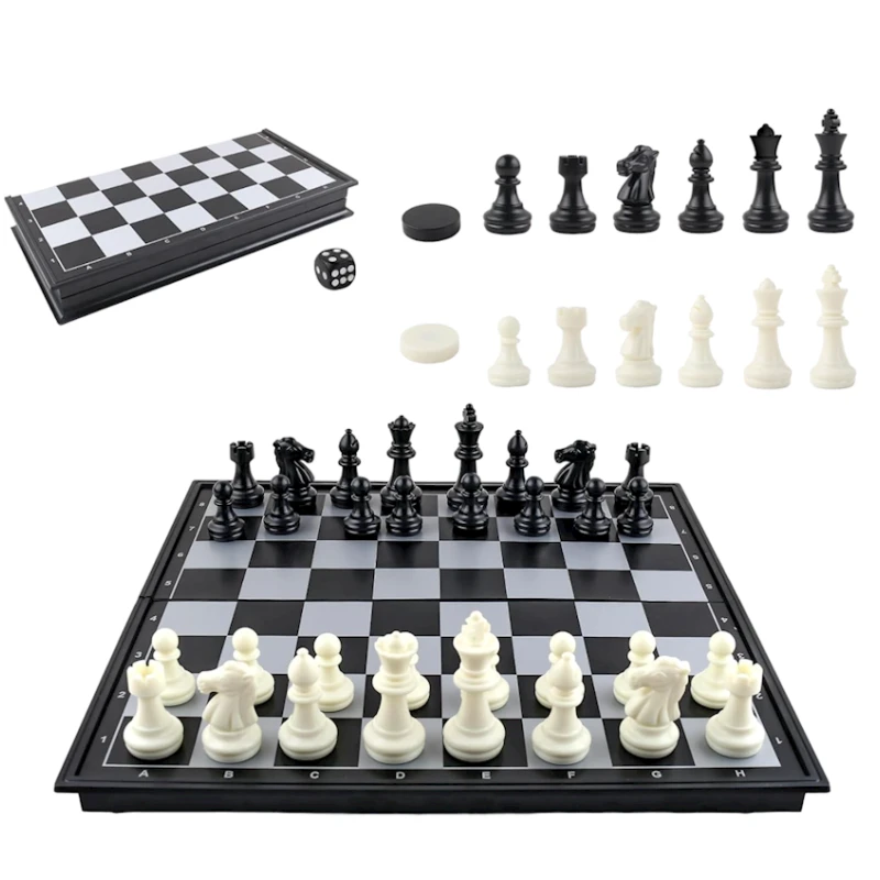 Шахматы + шашки + нарды 3 в 1 No.24160, пластик, белый/черный, 35x35 см Шахматы + шашки + нарды 3 в 1 No.24160, пластик, белый/черный, 35x35 см