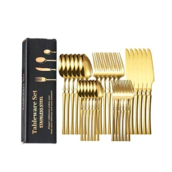 Набор столовых приборов, нержавеющая сталь, 30 предметов, золотистый Набор столовых приборов, нержавеющая сталь, 30 предметов, золотистый