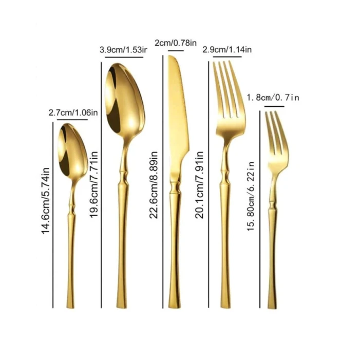 Süfrə ləvazimatları dəsti, paslanmayan polad, 30 parça, qızılı Süfrə ləvazimatları dəsti, paslanmayan polad, 30 parça, qızılı