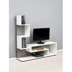 Тумба под ТВ 102x28x109 см, ЛДСП, Серый Тумба под ТВ 102x28x109 см, ЛДСП, Серый