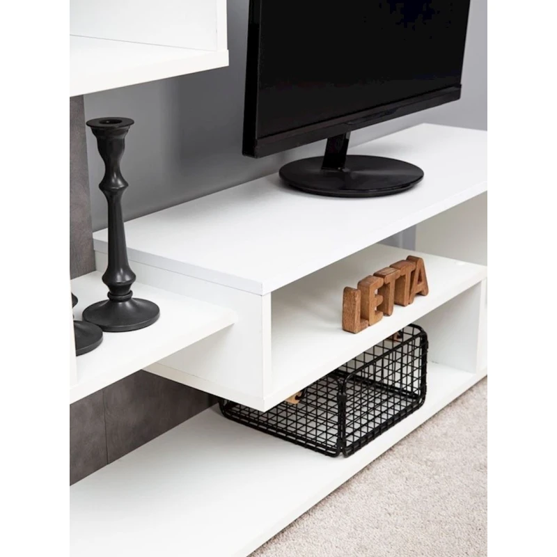 Тумба под ТВ 102x28x109 см, ЛДСП, Серый Тумба под ТВ 102x28x109 см, ЛДСП, Серый