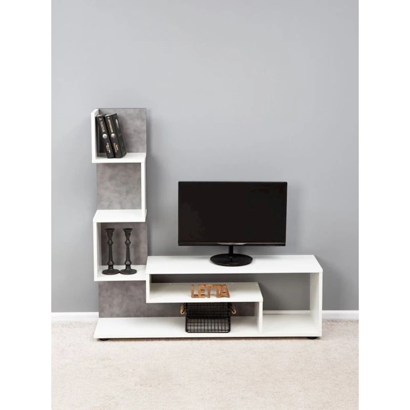 Тумба под ТВ 102x28x109 см, ЛДСП, Серый Тумба под ТВ 102x28x109 см, ЛДСП, Серый