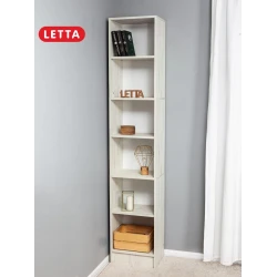 Стеллаж Letta Dub White, 202х28х40 см, ЛДСП, белый Стеллаж Letta Dub White, 202х28х40 см, ЛДСП, белый