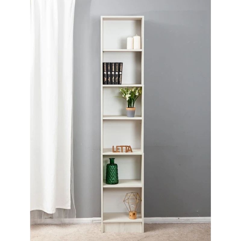 Стеллаж Letta Dub White, 202х28х40 см, ЛДСП, белый Стеллаж Letta Dub White, 202х28х40 см, ЛДСП, белый