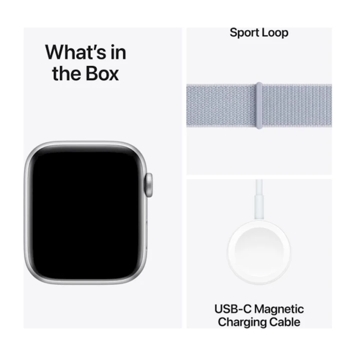 Умные часы Apple Watch SE GPS 44mm Silver Aluminium Case with Blue Cloud Sport Loop (Официальная гарантия)