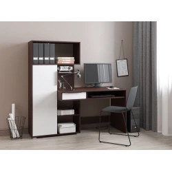 Компьютерный стол Art Mebel House 155, коричневый/белый, 150x150x60 см Компьютерный стол Art Mebel House 155, коричневый/белый, 150x150x60 см