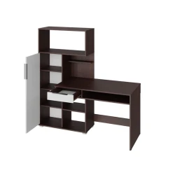 Компьютерный стол Art Mebel House 155, коричневый/белый, 150x150x60 см Компьютерный стол Art Mebel House 155, коричневый/белый, 150x150x60 см