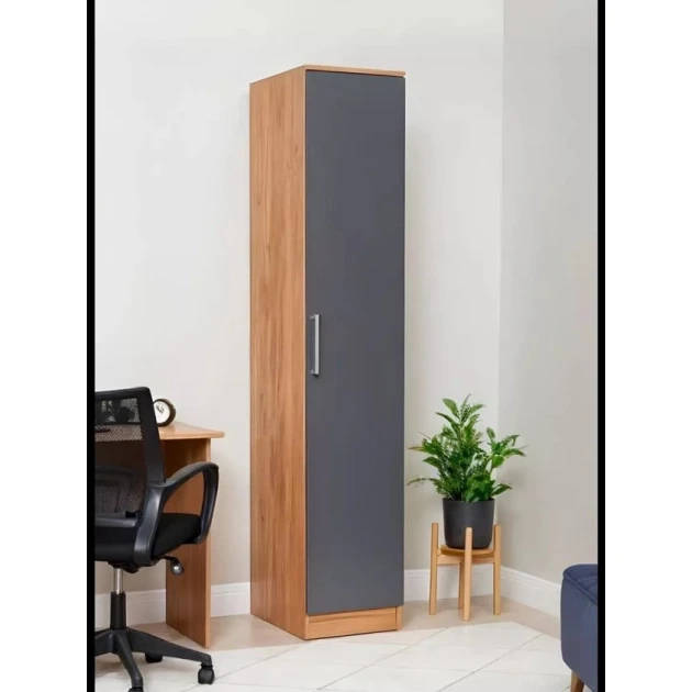 Шкаф ev_12116104, ламинат, серый/коричневый, 201x40x52 см