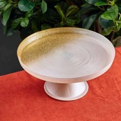 Стойка для торта Emsan Ares 21 см, стекло, золотистый Стойка для торта Emsan Ares 21 см, стекло, золотистый