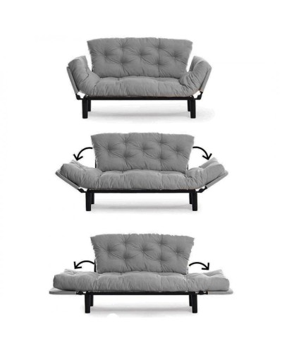 Divan Futon Nitta LN216, 85x70x155 sm, boz