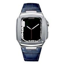 Qayış və çexol Greatcase SW626 Apple Watch 45mm üçün Silver/Blue