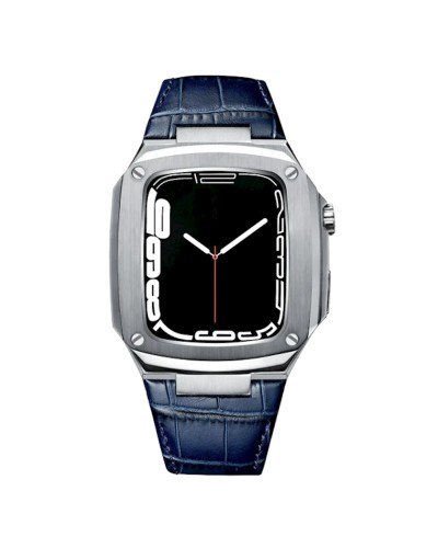 Qayış və çexol Greatcase SW626 Apple Watch 45mm üçün Silver/Blue