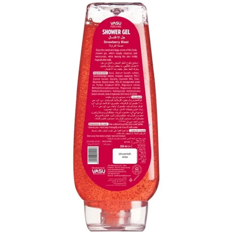 Гель для душа Vasu Naturals 3 In 1 Strawberry Blast No Harsh Chemicals 250 мл