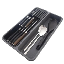 Подставка для кухонных принадлежностей HH11, темно-серая, 26.5x5x40 см