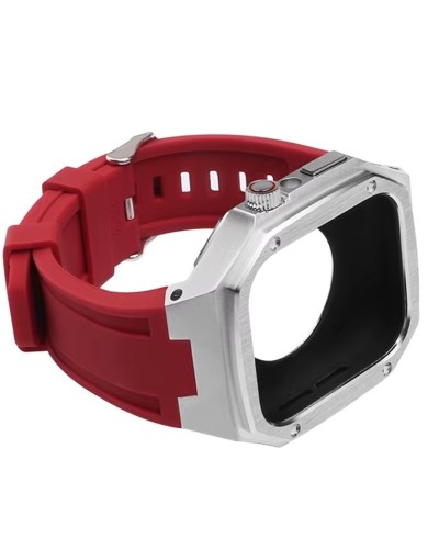 Qayış və çexol SW714 Apple Watch 44/45mm üçün Red/Silver