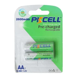 Перезаряжаемая батарея PKCELL Ni-MH RTU AA 1.2V 2600mAh, 2 шт