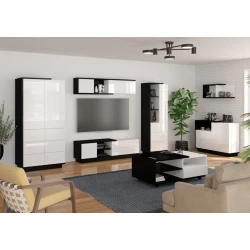 Журнальный стол Art_43, ламинат, белый/черный, 40х90х50 см