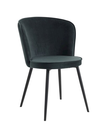 Stul JYSK Risskov, polyester, qara/yaşıl, 2 əd